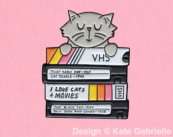 Cats and movies enamel lapel pin / Buy 3 Pins Get 1 Free with code PINSGALORE
