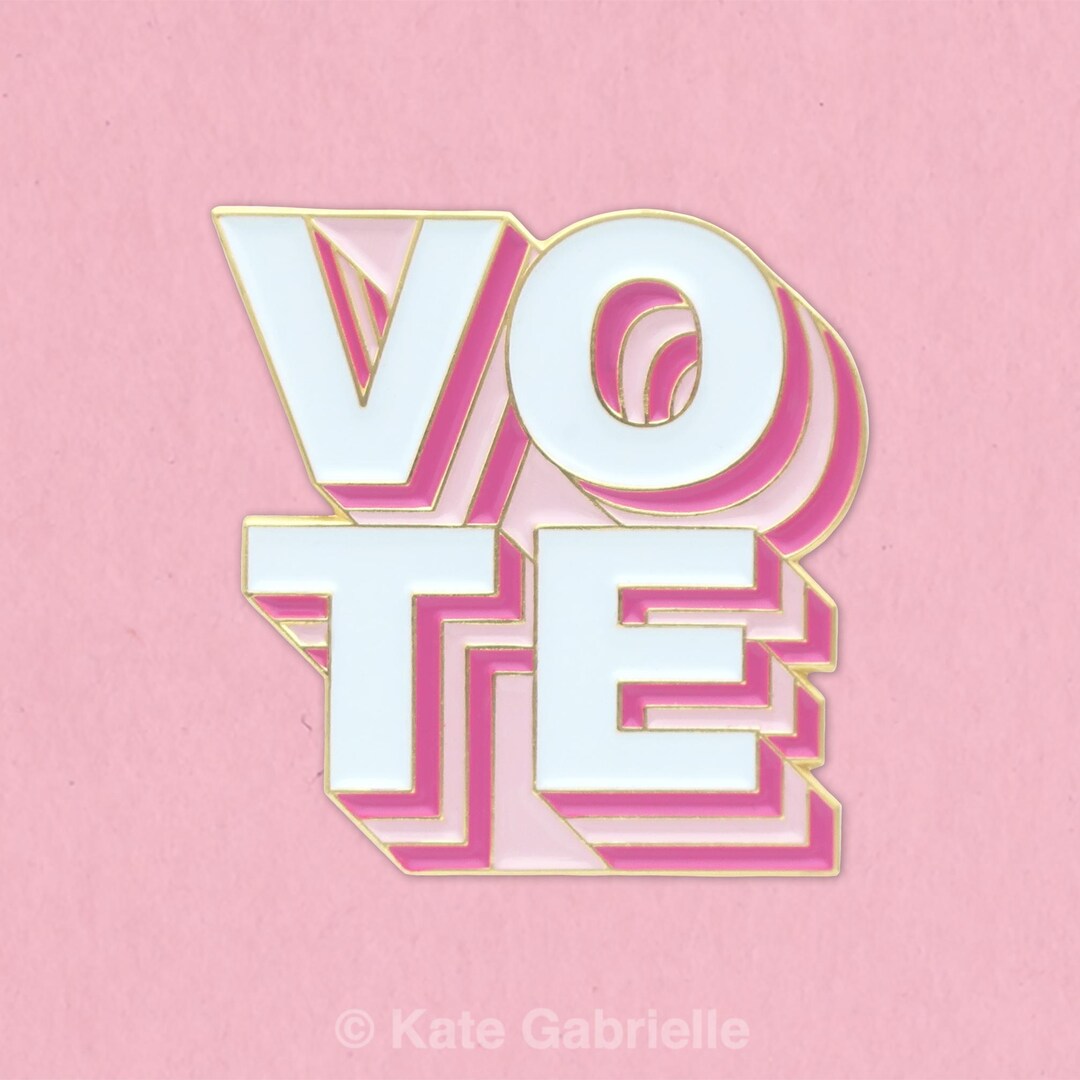 Pink Vote Election Enamel Lapel Pin - Etsy