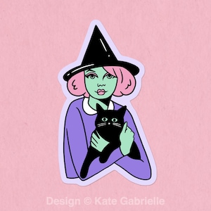 Sticker Sorcière et son familier / Achetez 3 stickers, 1 offert avec le code FIDDLESTICKS