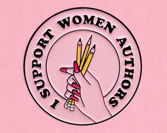 Ik steun vrouwelijke auteurs feministische emaille reversspeld