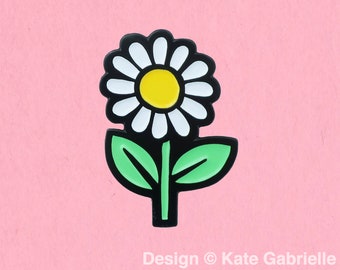 Retro daisy enamel lapel pin / Buy 3 Pins Get 1 Free with code PINSGALORE