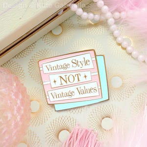 Vintage style, not vintage values jumbo enamel lapel pin brooch