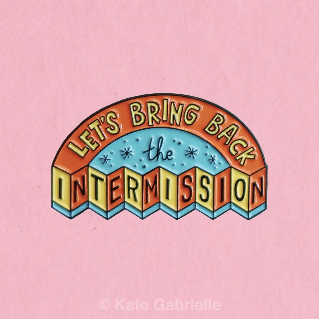 Let's Bring Back the Movie Intermission Enamel Lapel Pin - Etsy