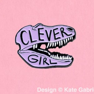Clever Girl dinosaur enamel lapel pin - Choose from 5 colors!