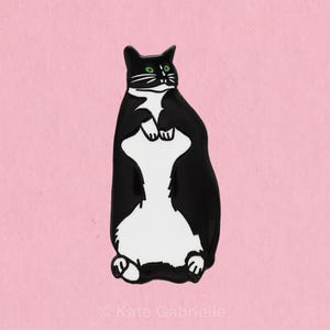 Tuxedo Katze Emaille Anstecknadel