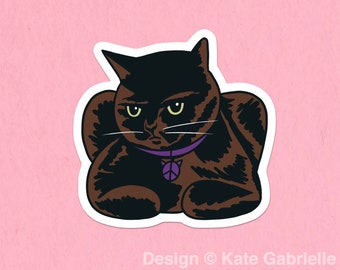 Grumpy tortoiseshell cat sticker / Buy 3 Stickers Get 1 Free with code FIDDLESTICKS
