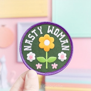 Nasty woman feminist iron on patch