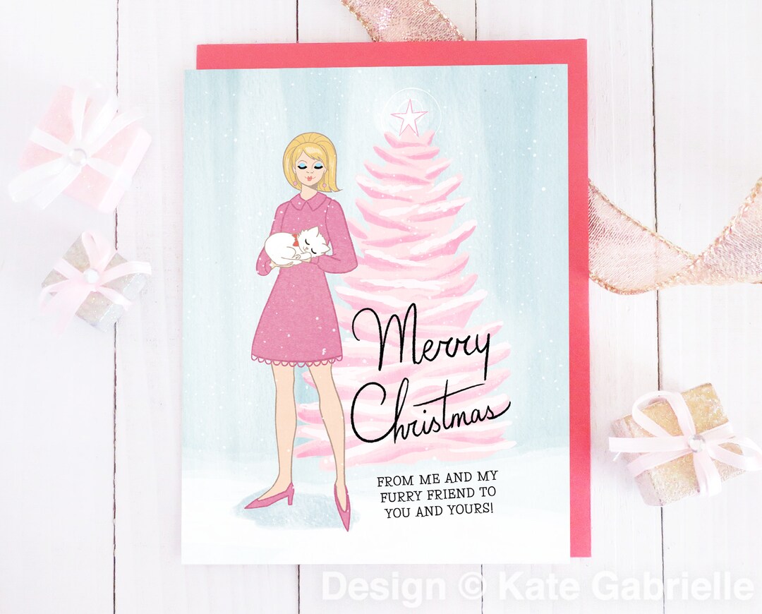 Cat Lady Christmas Card 