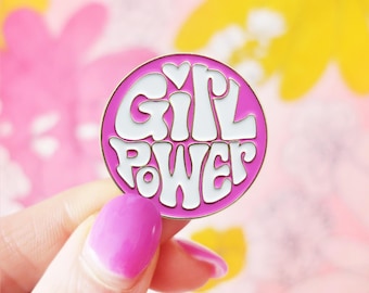 Girl Power feminist enamel lapel pin