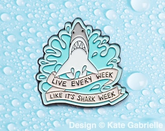 Live every week like it's shark week 30 Rock enamel lapel pin / Buy 3 Pins Get 1 Free with code PINSGALORE
