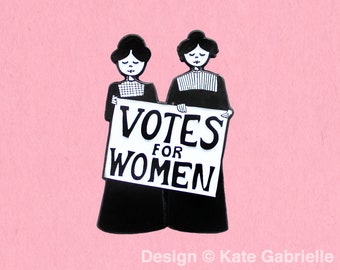 Votes for Women // suffragette feminist enamel lapel pin / Buy 3 Pins Get 1 Free with code PINSGALORE