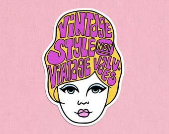 Vintage stijl, geen vintage waarden groovy sticker