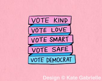 Vote Democrat Democratic progressive election enamel lapel pin / Buy 3 Pins Get 1 Free with code PINSGALORE