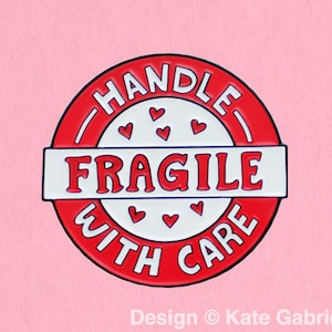 Fragile handle with care sensitive introvert enamel lapel pin / Buy 3 Pins Get 1 Free with code PINSGALORE