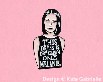 Posh Spice "This dress is dry clean only Melanie" enamel lapel pin / Buy 3 Pins Get 1 Free with code PINSGALORE