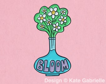 Bloom floral enamel lapel pin / Buy 3 Pins Get 1 Free with code PINSGALORE