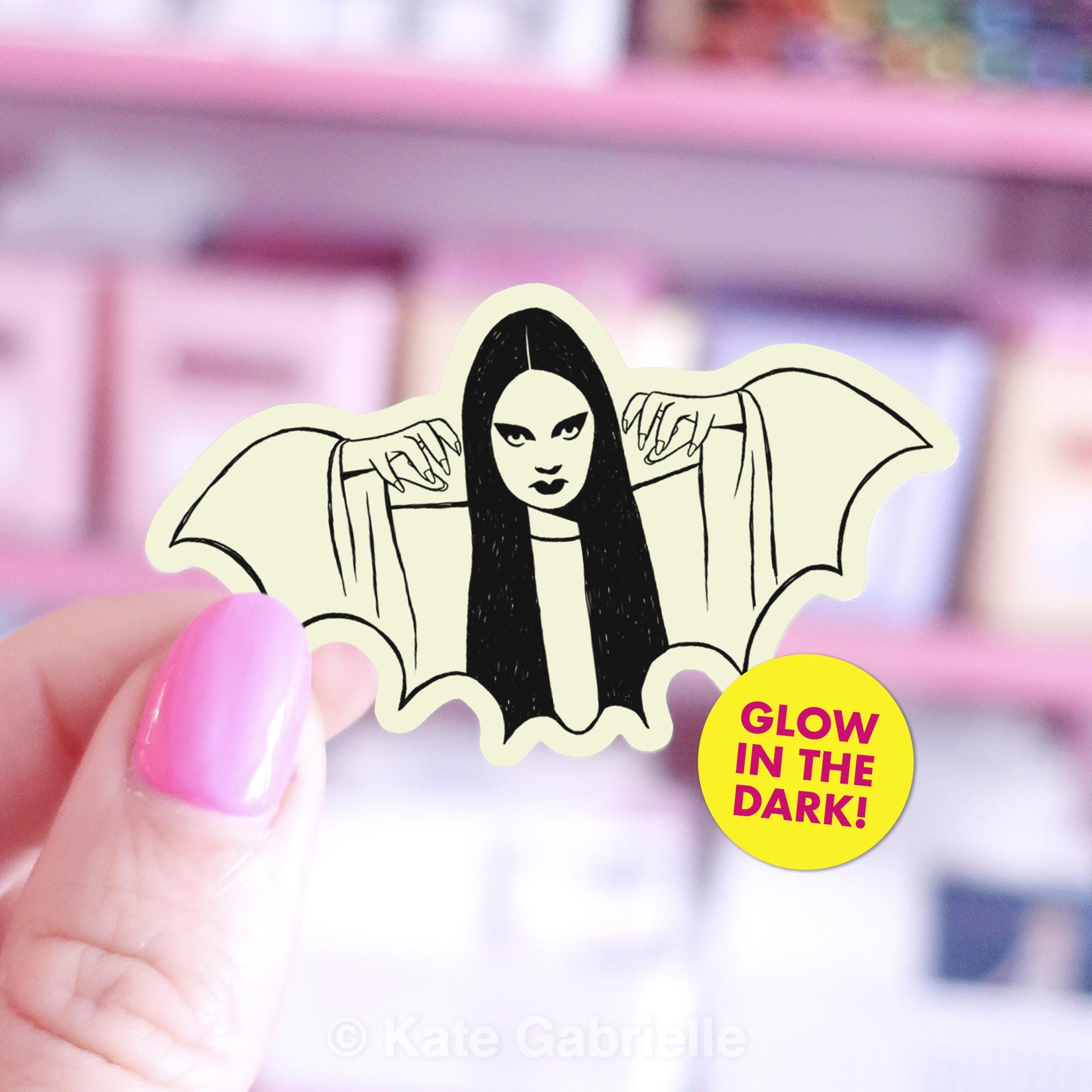 Vampire girl glow in the dark Halloween sticker