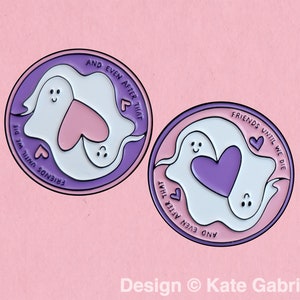 BFF Best Friend ghosts enamel lapel pin set / Includes two pins / Buy 3 Pins Get 1 Free with code PINSGALORE