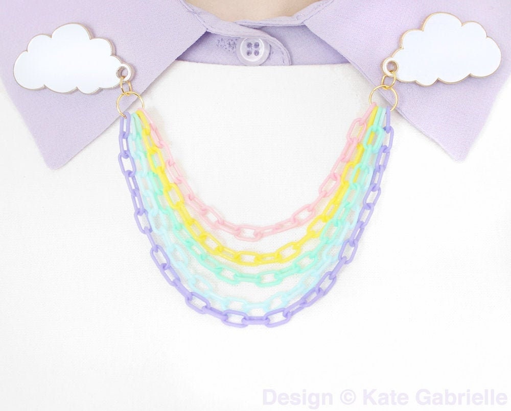 Rainbow collar clips / sweater chain