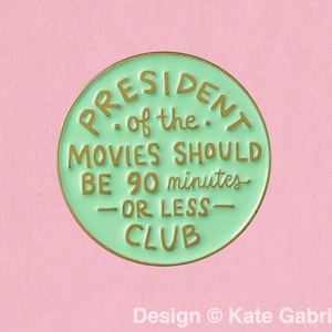90 minute movies enamel lapel pin