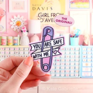 Safe with me iron on patch
