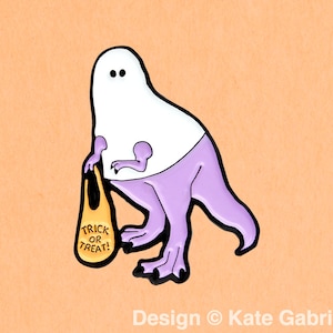 Halloween Geist T-Rex Dinosaurier Emaille Anstecknadel