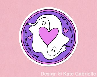 Ghost friends sticker / Buy 3 Stickers Get 1 Free with code FIDDLESTICKS