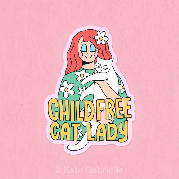 子どもを持たない猫好き女性の素敵なステッカー