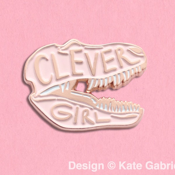 Clever Girl Jurassic Park enamel lapel pin / Buy 3 Pins Get 1 Free with code PINSGALORE / Rose Gold