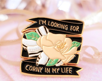 Looking for corny in my life / The Holiday Christmas movie enamel lapel pin
