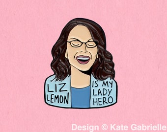 Liz Lemon 30 Rock enamel lapel pin / Buy 3 Pins Get 1 Free with code PINSGALORE