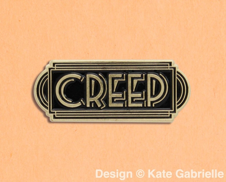 Creep black and gold enamel lapel pin / Buy 3 Pins Get 1 Free with code PINSGALORE image 1