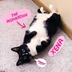 Disgruntled black and white tuxedo cat sticker image 2