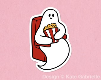 Movie theater ghost sticker / Buy 3 Stickers Get 1 Free with code FIDDLESTICKS