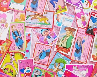 90er Jahre Valentins-Sortiment, bestehend aus 10 Vintage-Karten
