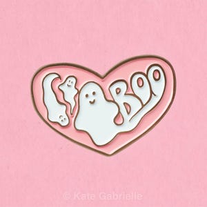 Boo pink Halloween enamel lapel pin