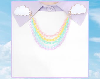 Fermagli per colletto arcobaleno / Accessorio kawaii colorato