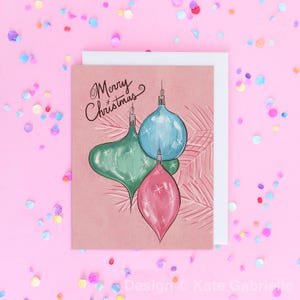 Vrolijke kerstkaart - retro vintage geïnspireerde kaart