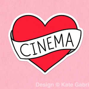 Cinema heart film lover sticker / Buy 3 Stickers Get 1 Free with code FIDDLESTICKS