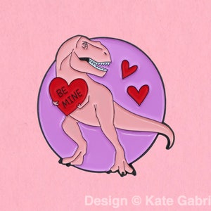 Be Mine Dinosaurier Pastell Valentinstag Emaille Anstecknadel