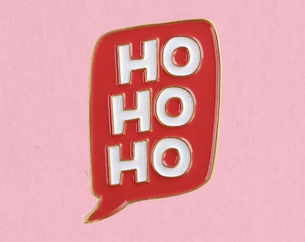 Spilla natalizia smaltata Ho Ho Ho - Cheer natalizio