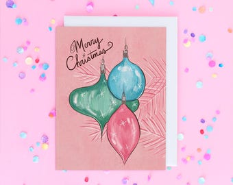 Retro vintage geïnspireerde kerstkaart