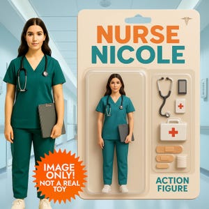 Benutzerdefiniertes Actionfigurenporträt von Ihrem Foto - personalisierte Puppenkarikatur-Kunstgeschenk - Digitaler Download-Bilddatei, kein physisches Spielzeug