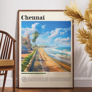 Chennai Travel Print - India, Chennai Poster, India Poster, Travel Wall Art, India Print, India Art, Chennai, India, Tamil Nadu Poster