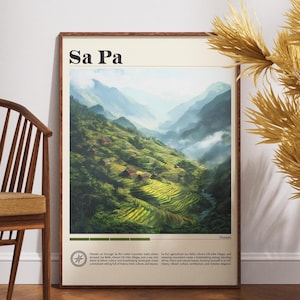 Sapa Travel Print - Vietnam, Sapa Poster, Vietnam Poster, Travel Wall Art, Vietnam Print, Sapa Wall Art, Sapa, SE Asia, Sapa Print, Asia