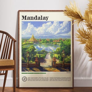 Mandalay Travel Print - Myanmar, Mandalay Poster, Myanmar Poster, Travel Wall Art, Myanmar Print, Myanmar, Mandalay, Backpacking, SE Asia
