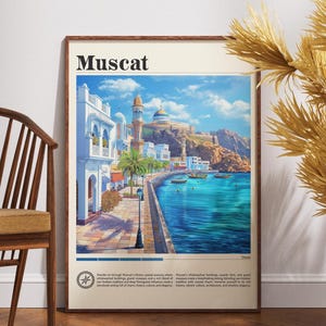 Muscat Travel Print - Oman, Muscat Poster, Oman Poster, Travel Wall Art, Oman Print, Oman, Asia, Muscat, Middle East Poster, Muscat Wall Art