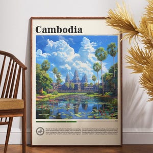 Cambodia Travel Print, Angkor Wat Poster, Cambodia Poster, Travel Wall Art, Cambodia Print, Angkor Wat, Cambodia, SE Asia, Backpacking