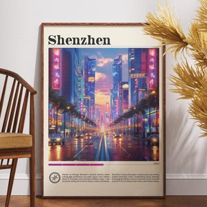Shenzhen Travel Print - China, Shenzhen Poster, China Poster, Travel Wall Art, China Print, Shenzhen Wall Art, China, Asia, Shenzhen Decor