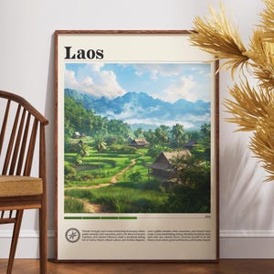 Laos Travel Print - Asia, Laos Poster, Vang Vieng Poster, Travel Art, Vang Vieng Print, Laos Print, Laos, Vang Vieng, Luang Prabang Poster